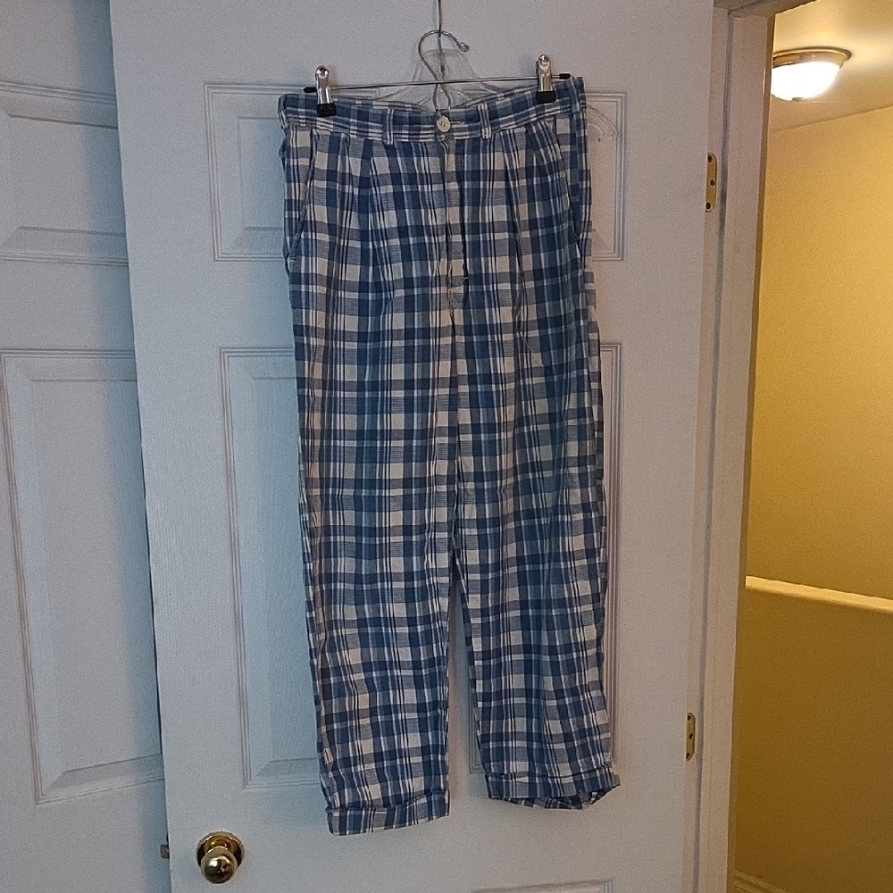Vintage Blue Checkered Chinos